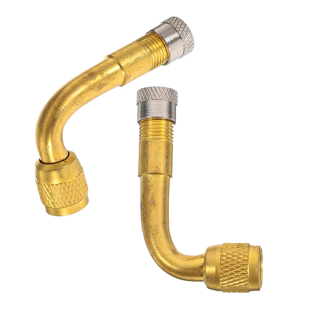 

2pcs Brass Tire Adapter 90 Degree Bike Valve Stem Extension Universal Air Valve Expander for Car Motorcycle Bicycle Durable