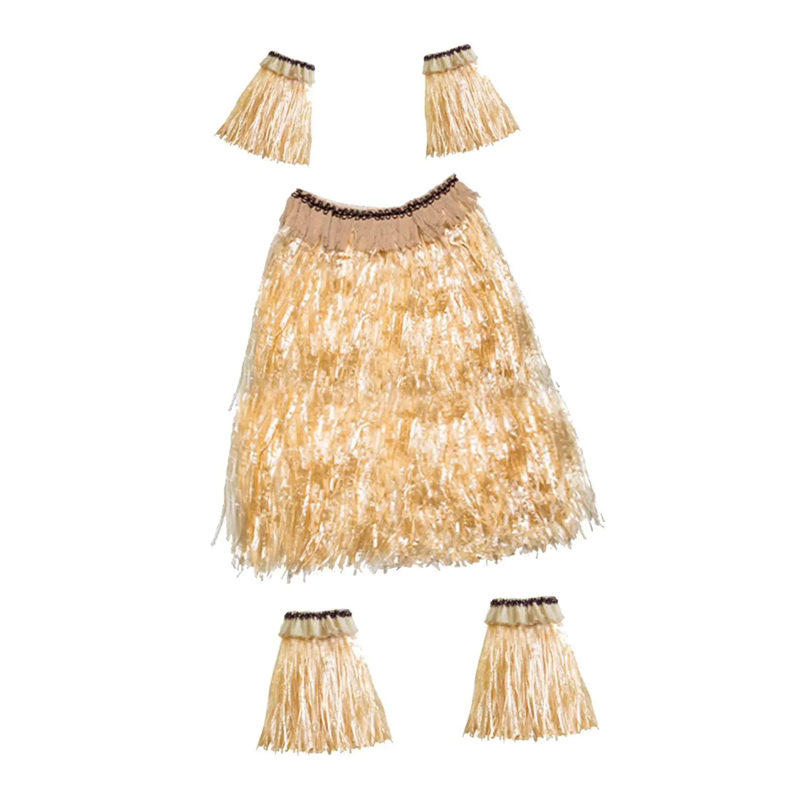 

Гавайская травяная юбка Гавайская юбка для украшения вечеринки в стиле Луау Фестиваль соломенного цвета