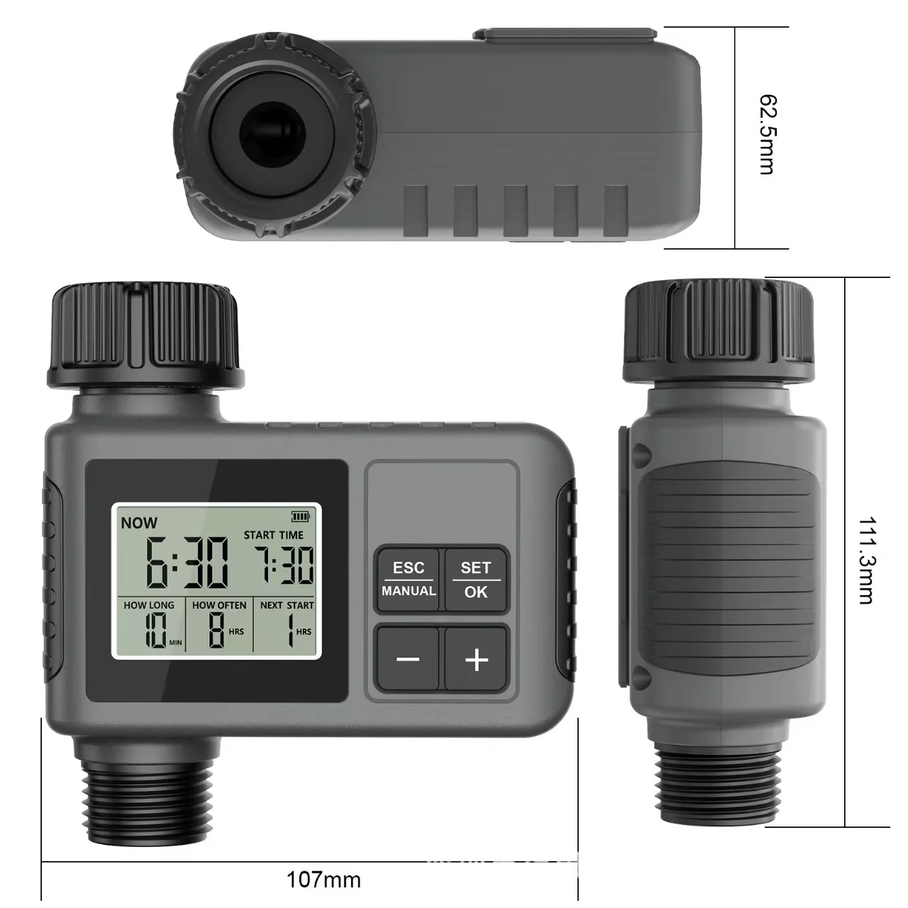 Automatic Water Timer Intelligent Irrigation Watering System Sprinkler Timer Garden Programmer Equipment IPX7 LCD Display