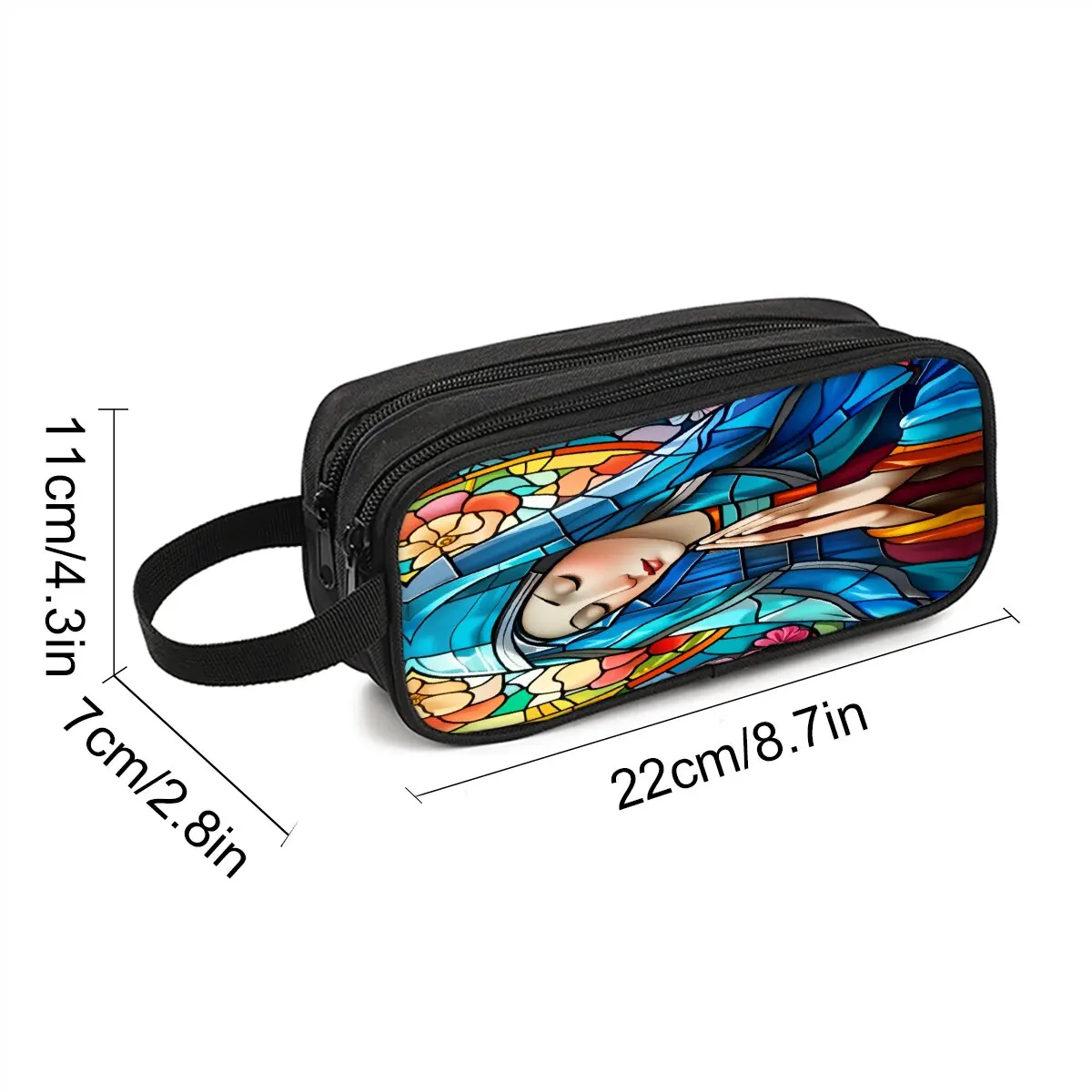 مقلمة بطبقة مزدوجة من مريم العذراء مع محمولة باليد للأولاد/الفتيات، أفضل هدية حقيبة أقلام رصاص مدرسية كرتونية ثلاثية الأبعاد للأطفال