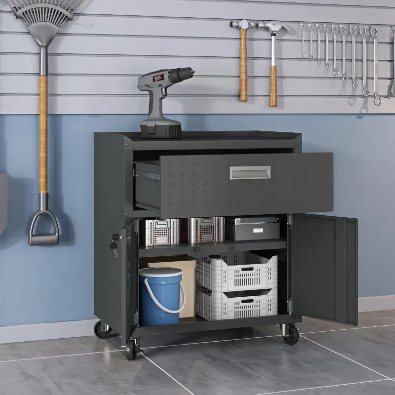 Charcoal Gray Storage Unit | Heavy-Duty Organizer for Home/Studio, 18.2" D x 30.3" W x 31.5" H