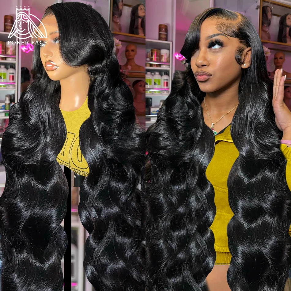 250 Density Body Wave 13x6 HD Transparent Lace Frontal Wig Human Hair 30 40 Inch 13x4 Lace Front Lace Wigs For Women