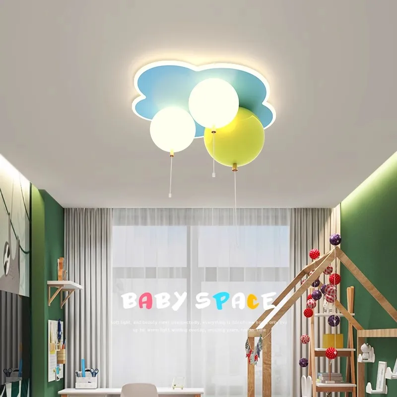 Children's Room Cloud Balloon Ceiling Lamps LED Color Balloon Lamp Modern Warm Baby Room Nursery Boy Girl Bedroom Ceiling Lights