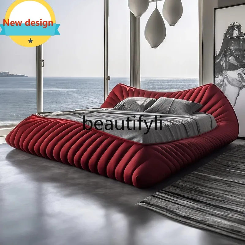 

A139 Italian Art Aesthetic Double Bed Post-Modern Minimalist High-End Furniture Bedroom Large Bed Room