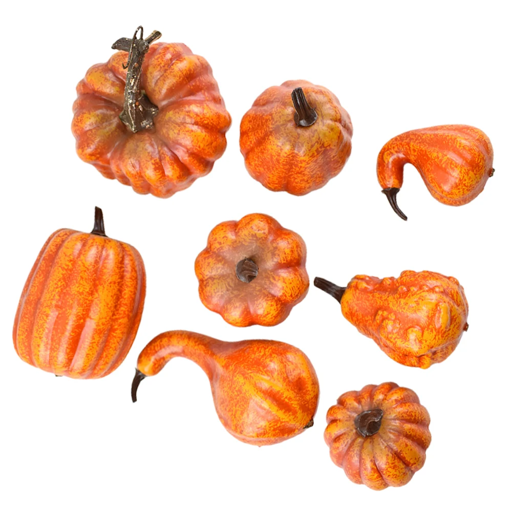 

8 Pcs Artificial Foam Plant Halloween Party nament Fall Pumpkin Decor Simulation Vegetable Accessories