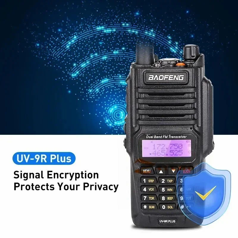 Baofeng Official Store UV-9R Plus Dual Band Radio 8W IP67 Waterproof VHF UHF Ham Two Way Radio Interphone Handheld Walkie Talkie