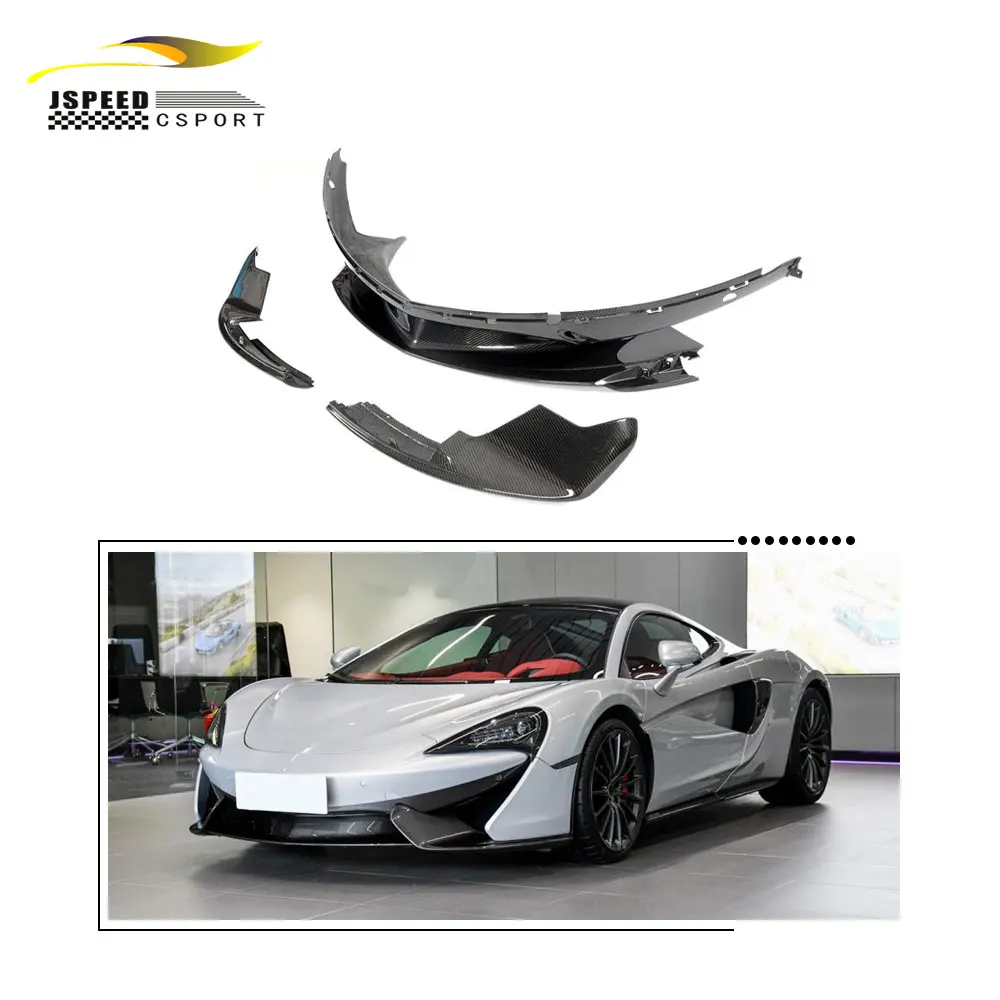 Dry Carbon Fiber Front Bumper Splitters Lips For McLaren 570S 570GT Base Coupe Spider Convertible 2-Door