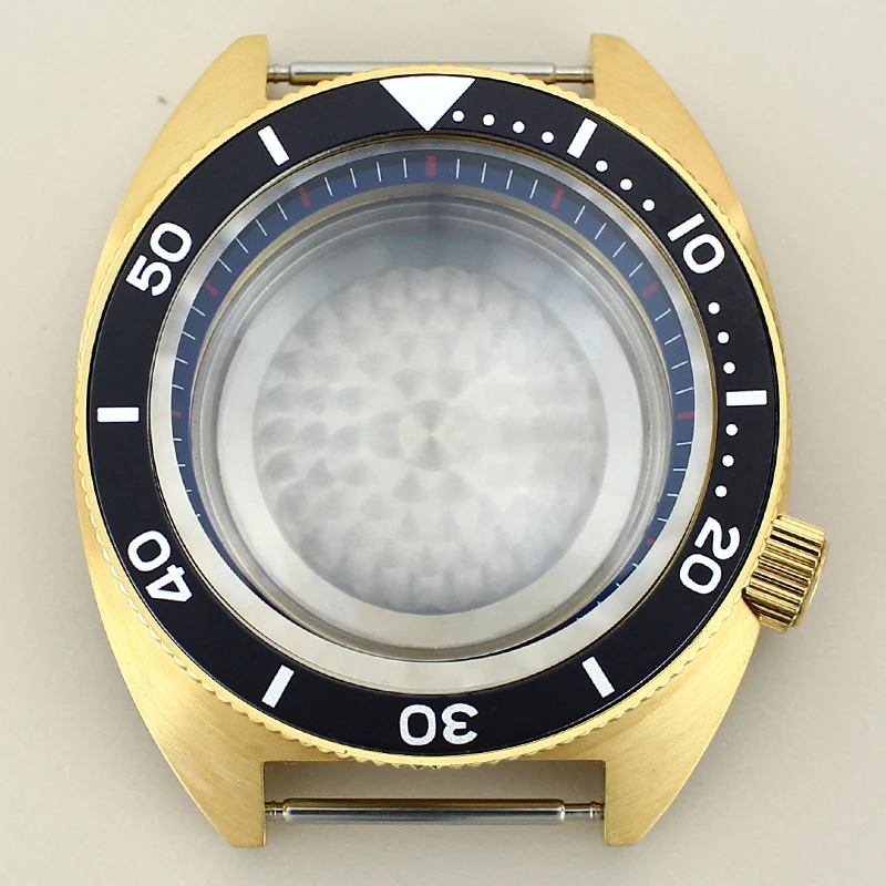 Gold PVD 41mm Case Watch Replacement Repair Parts Sapphire Glass For Seiko NH35 NH36 NH34 Movement 28.5mm Dial Modified Abalone