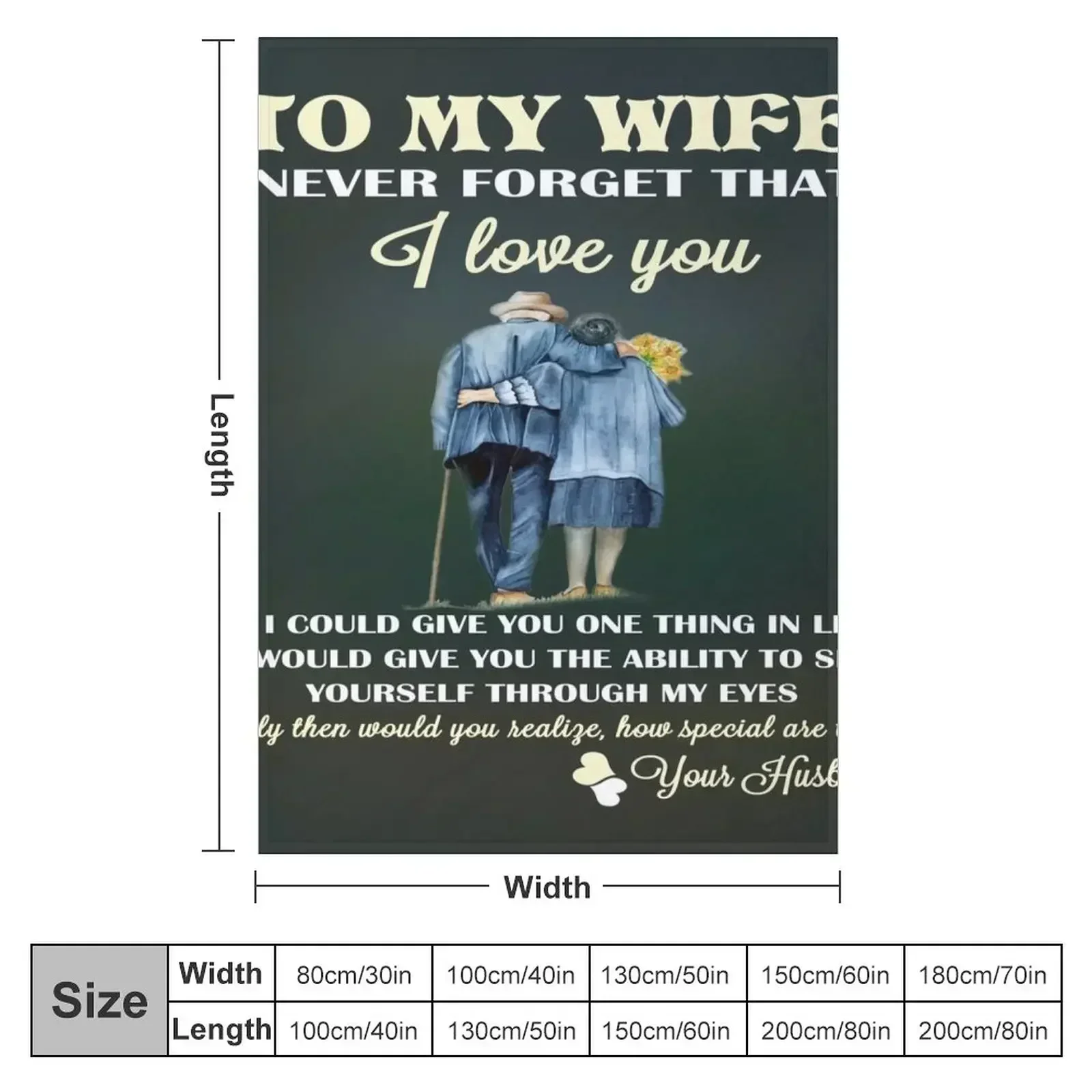 To My Wife Never forget that Throw Blanket couch cozy soft plush fuzzy picnic outdoor blanket