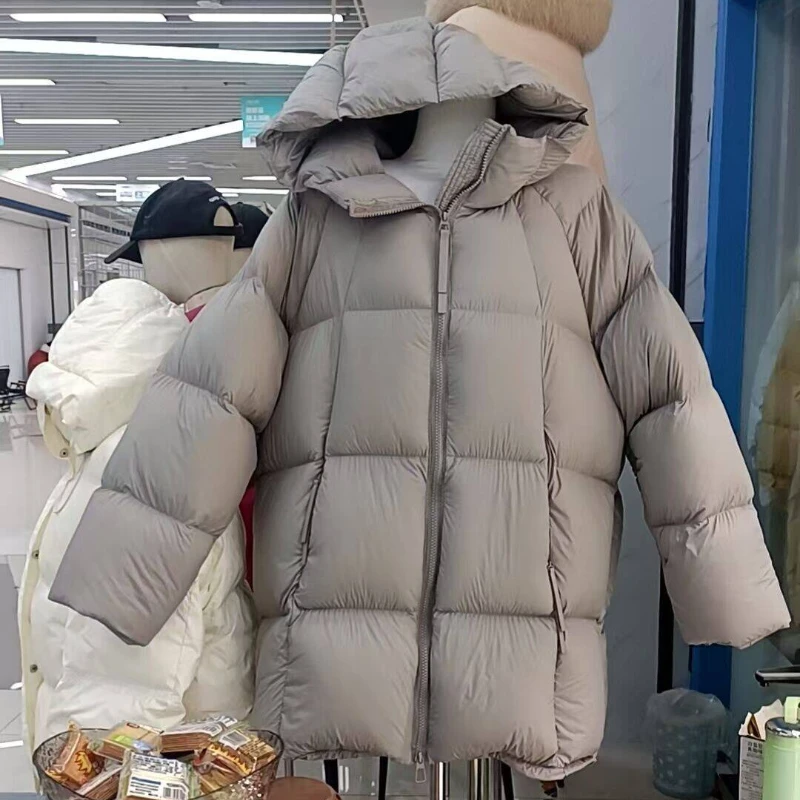 Down Padding Lightweight Padded Jackets White Duck Down Women's Winter Down Jacket Hooded Korean Version of The Casual Jacket