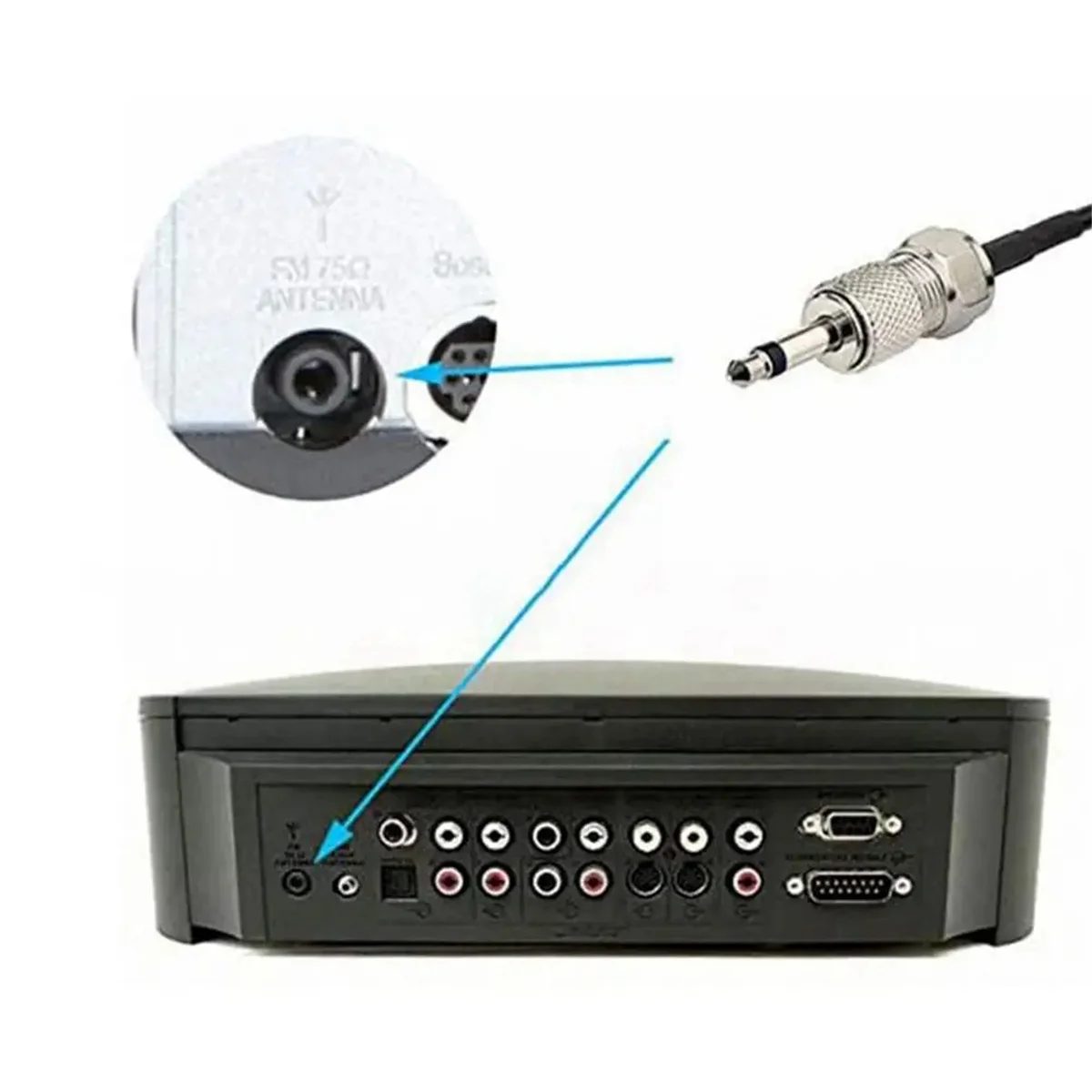 هوائي راديو A52TFM FM F-Head هوائي قرن الأغنام للسيارة محطة راديو تلفزيون FM 75 أوم F أنثى إلى TV3.5 أحادي