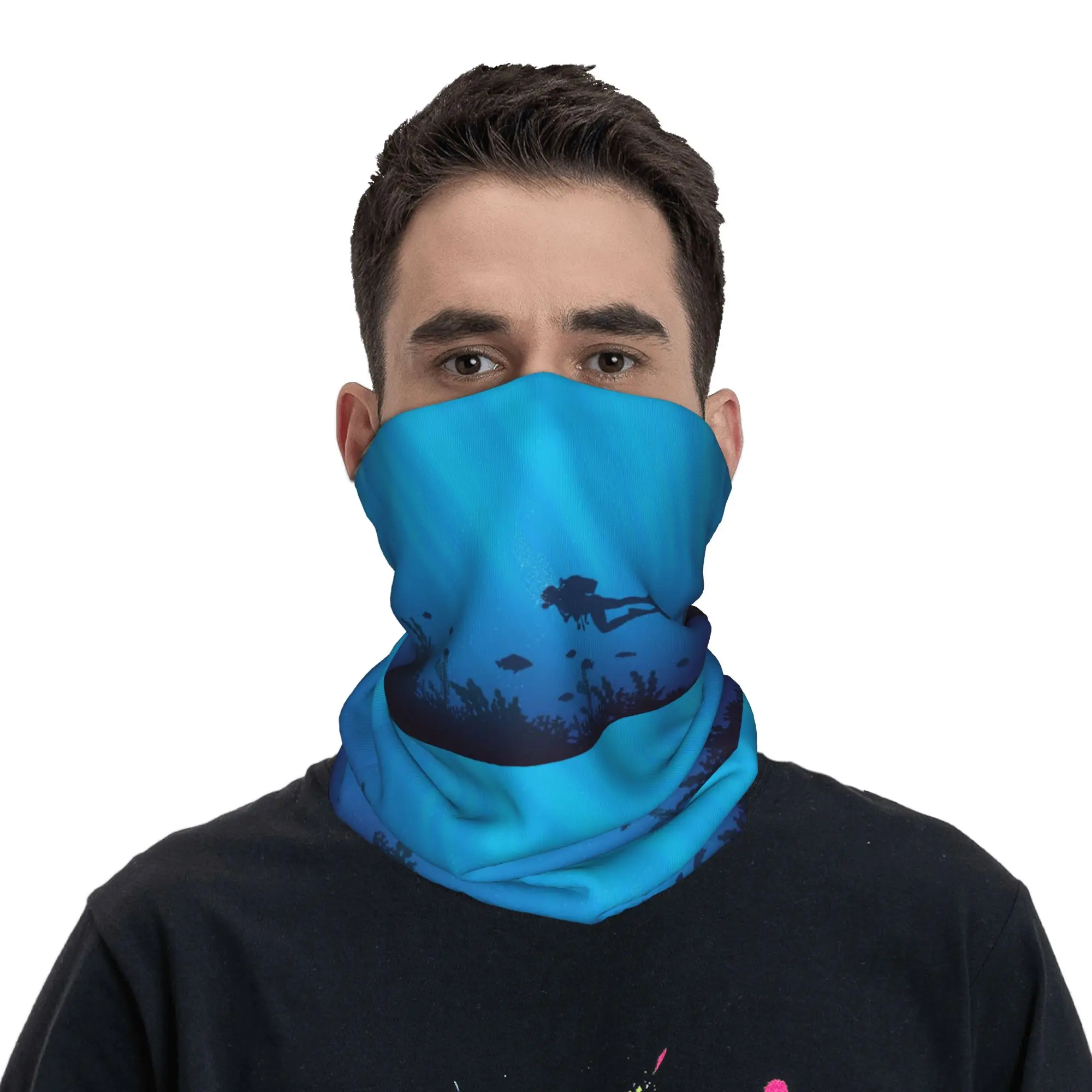 الغوص الغوص نمط باندانا الرقبة الجراب مطبوعة التفاف قناع وشاح متعدد الاستخدام الدراجات وشاح ركوب للجنسين الكبار كل موسم