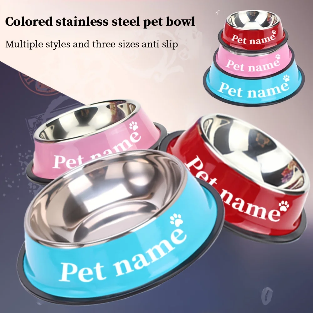 Gravierte Futternapf aus Edelstahl mit individuellem Namen, rutschfeste Anti-Spitze-Basis für Hunde und Katzen, alle Rassen, perfektes Gedenkstätte, personalisierte Geschenke – Detail 5