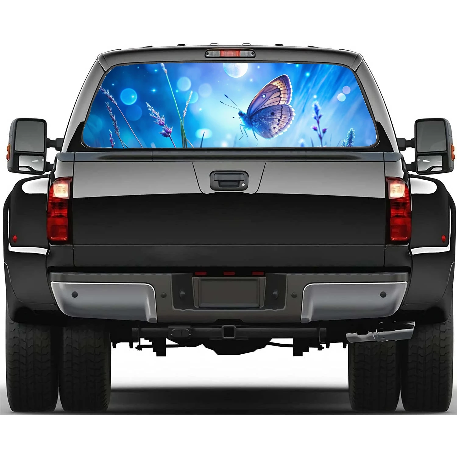 

Butterfly Wonderland Car Rear Window Decal Fit Pickup,Truck,Car Universal See Through Perforated Back Window Vinyl Sticker