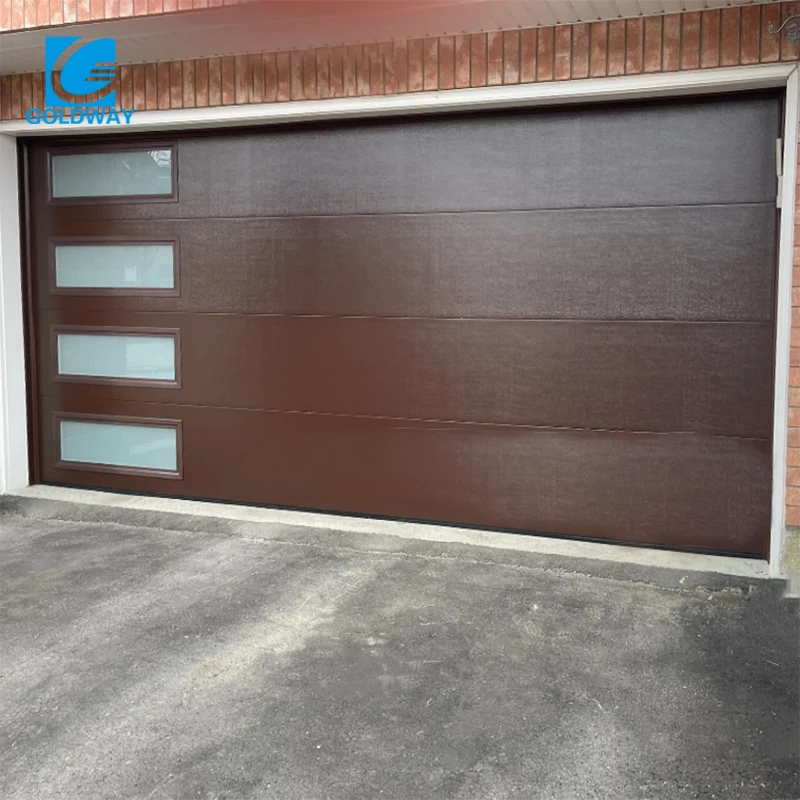 Sandwich Steel Garage Sectional Door Insulation Panels Overhead Sectional Garage Door With PU Foam