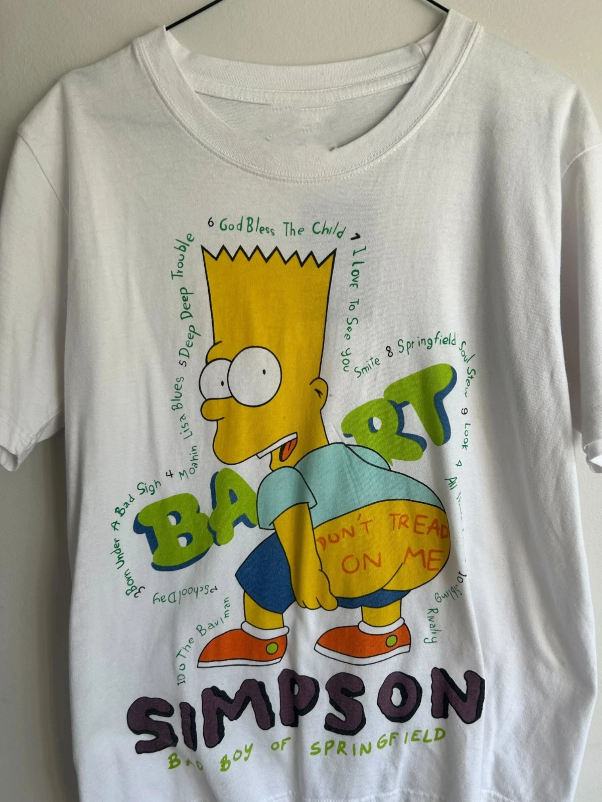 

The Simpsons Bart Simpson Heavy Cotton White All Size T Shirt For Fans S-4XL Tee Santa Tee Funny Graphic Tee Retro
