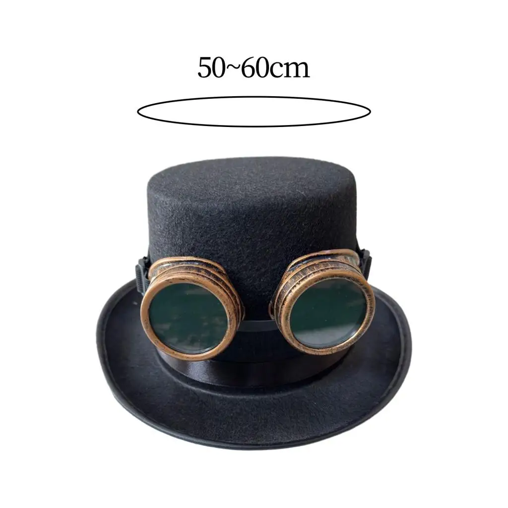 Men Women Steampunk Top Hat Brown Headwear Fedora for Cosplay Novelty Item