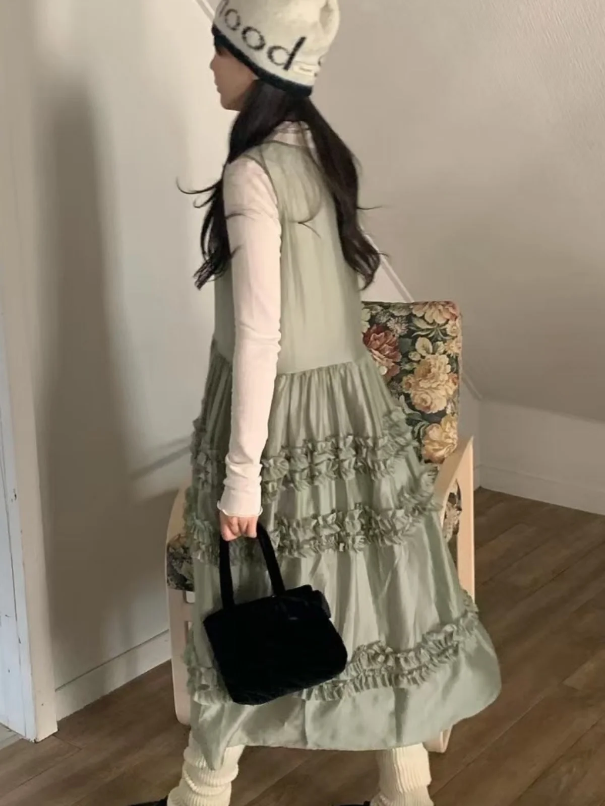 Vestido romántico de ma con adornos para las orejas, estilo de primavera para mujer, elegancia para público pequeño, dise...