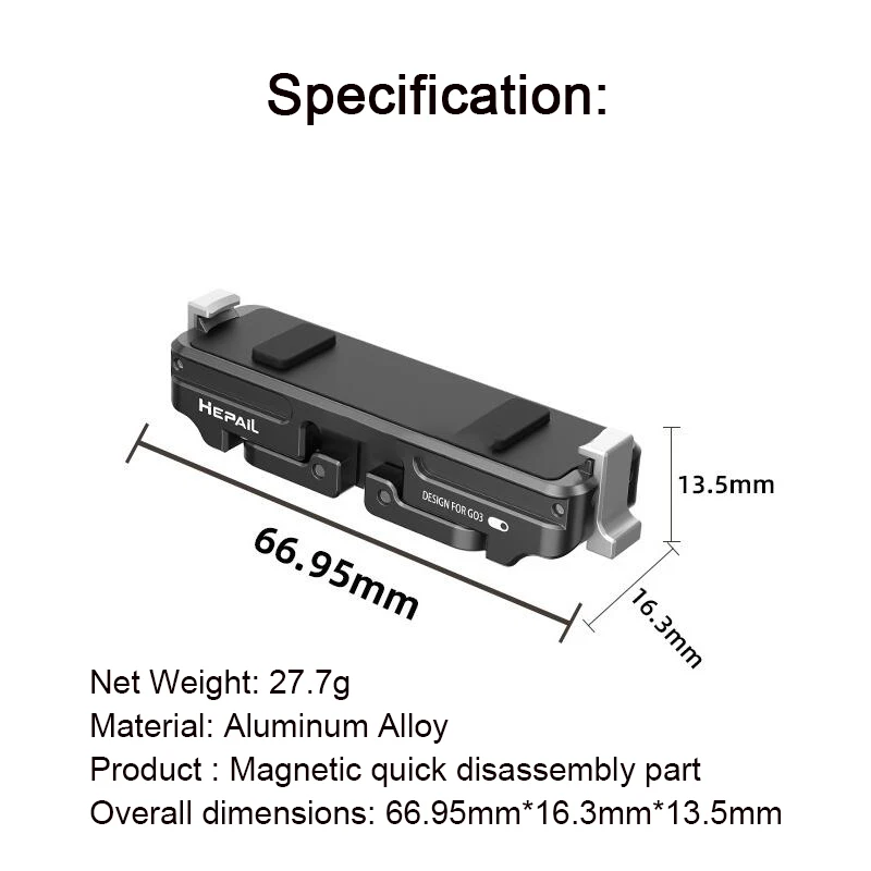 Części wspornika adaptera magnetycznego do Insta360 GO 3 GO 3S szybkozłączka do demontażu uchwyt Protect do akcesoriów do aparatu Insta 360 GO3