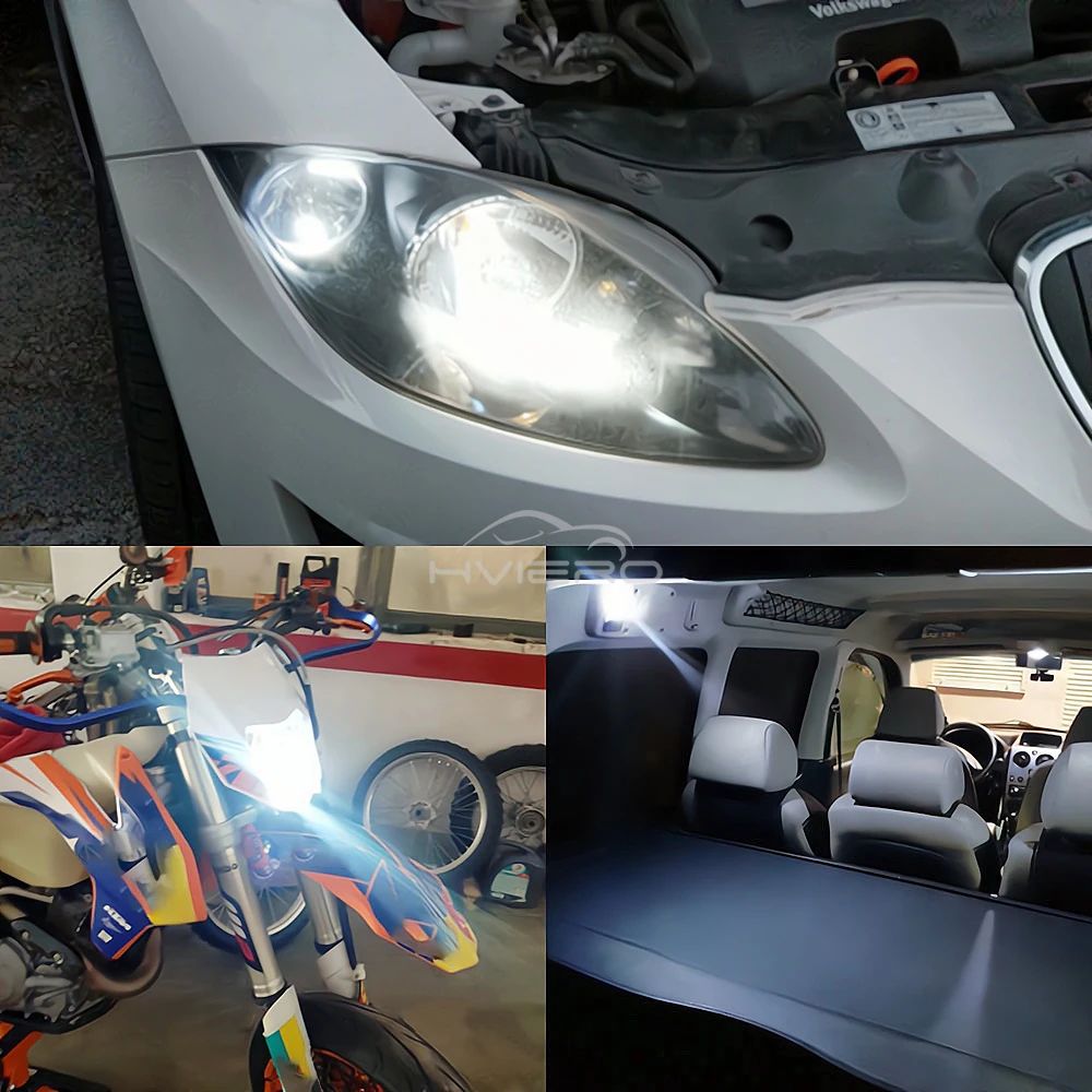 1/2PCS T10 Led Bulb W5w 3014 33smd Ultra Bright Car Door License Plate Trunk Parking Clearance Light 12v Dome Reading Lamp White