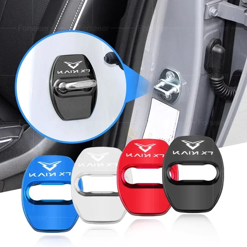 For KAIYI X7 2023 2024 2025 4Pcs/Set Metal Car Door Lock Cover Protective Buckle Cover Stickers Accessory CarStyling Accessories