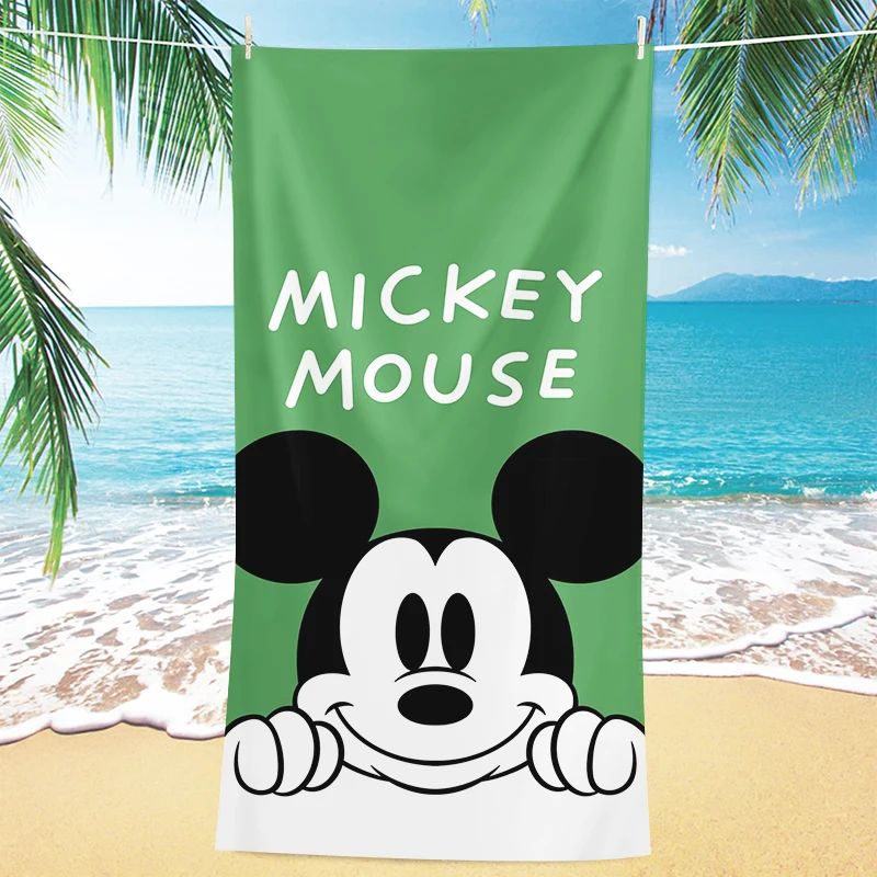 1pc Cute Mickey Mouse Beach Towel for Adults, Children, Boys and Girls, Fashionable New Design, Seaside Bathroom Bath Towel,