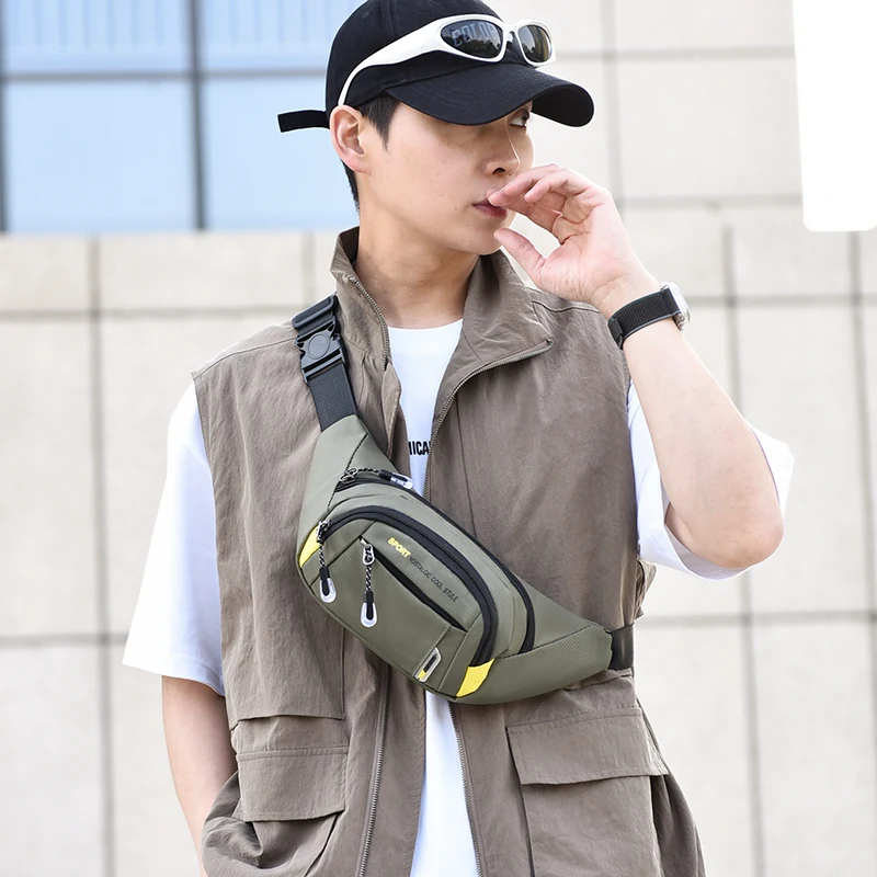 Marsupio mobile unisex: grande capacità, resistente all'acqua, durevole per lavoro e viaggi, borsa sportiva a tracolla alla moda