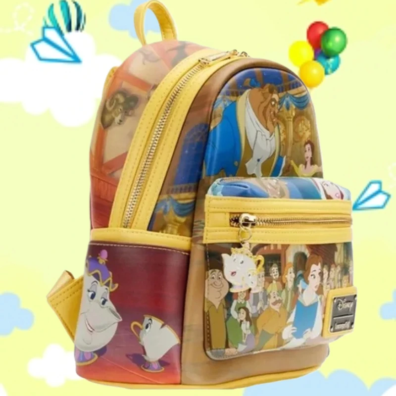 

Beauty and The Beast Princess Scene Cogsworth Lumiere Chip Cosplay Mini Backpack