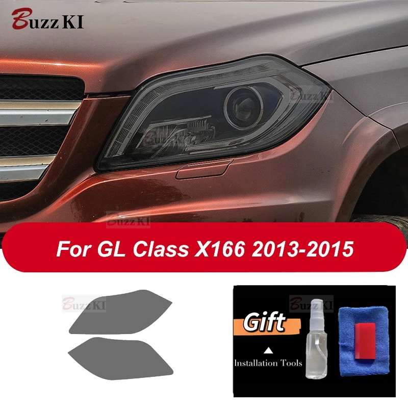 For Mercedes Benz GLA GLC GLE GLS V G GLK GLB Class AMG Accessories 2 Pcs Car Headlight Protective Film Smoked Black TPU Sticker