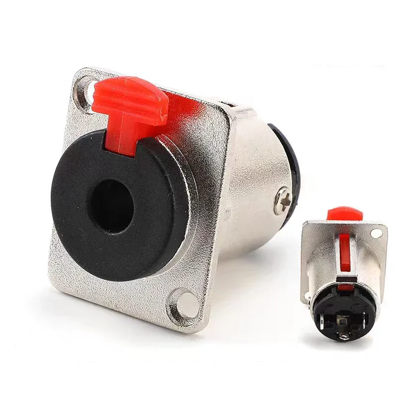 5/20 pcs Professional speaker plug Audio Jack 6.35mm female socket panel mount xlr connector black&silver colors plugs