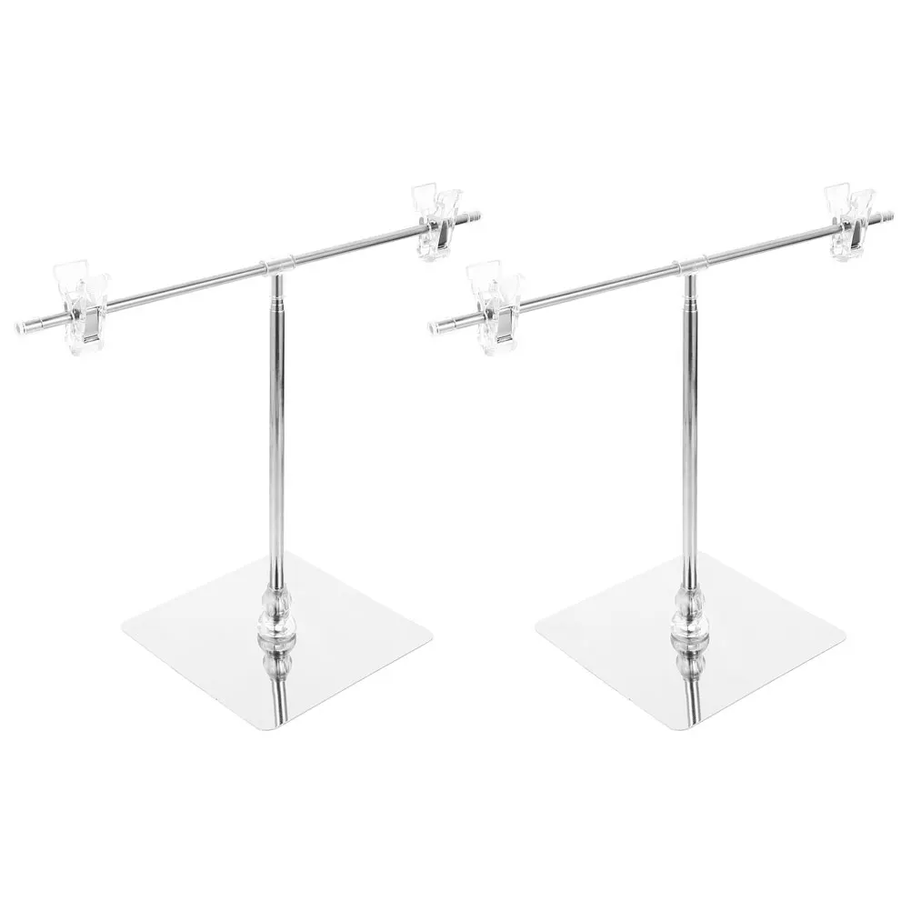 

2Pcs Banner Stand Adjustable Metal Display Poster Clips for Indoor Outdoor TShaped Sign Stand Suitable Exhibitions Restaurants