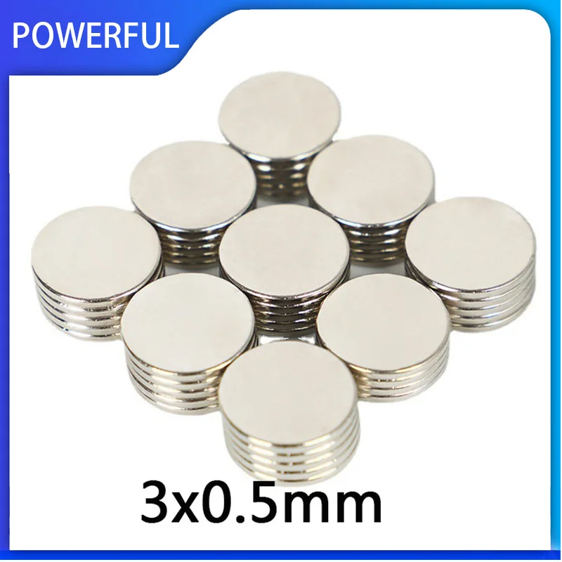 100~5000PCS 3x0.5mm Round Shape Rare Earth Neodymium Super Strong Magnetic NdFeB Magnet Fridge Door Acoustic Field Electronics