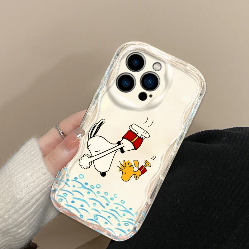 Trendy Iively Snoopy For Apple iPhone 15 14 13 12 11 XS XR X Pro Max Plus Wave Oil Funda Cover Phone Case