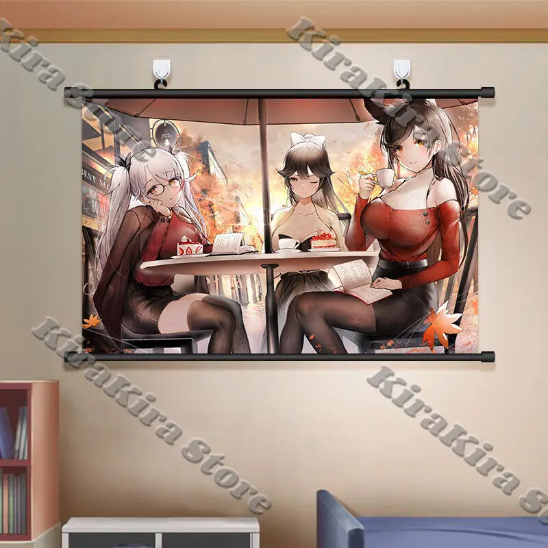 Azur Lane تأثيري ملصق ديكور جدار التمرير KMS Prinz Eugen أنيمي Playbill تزين خلفية الكرتون خلفية اللوحات الزخرفية