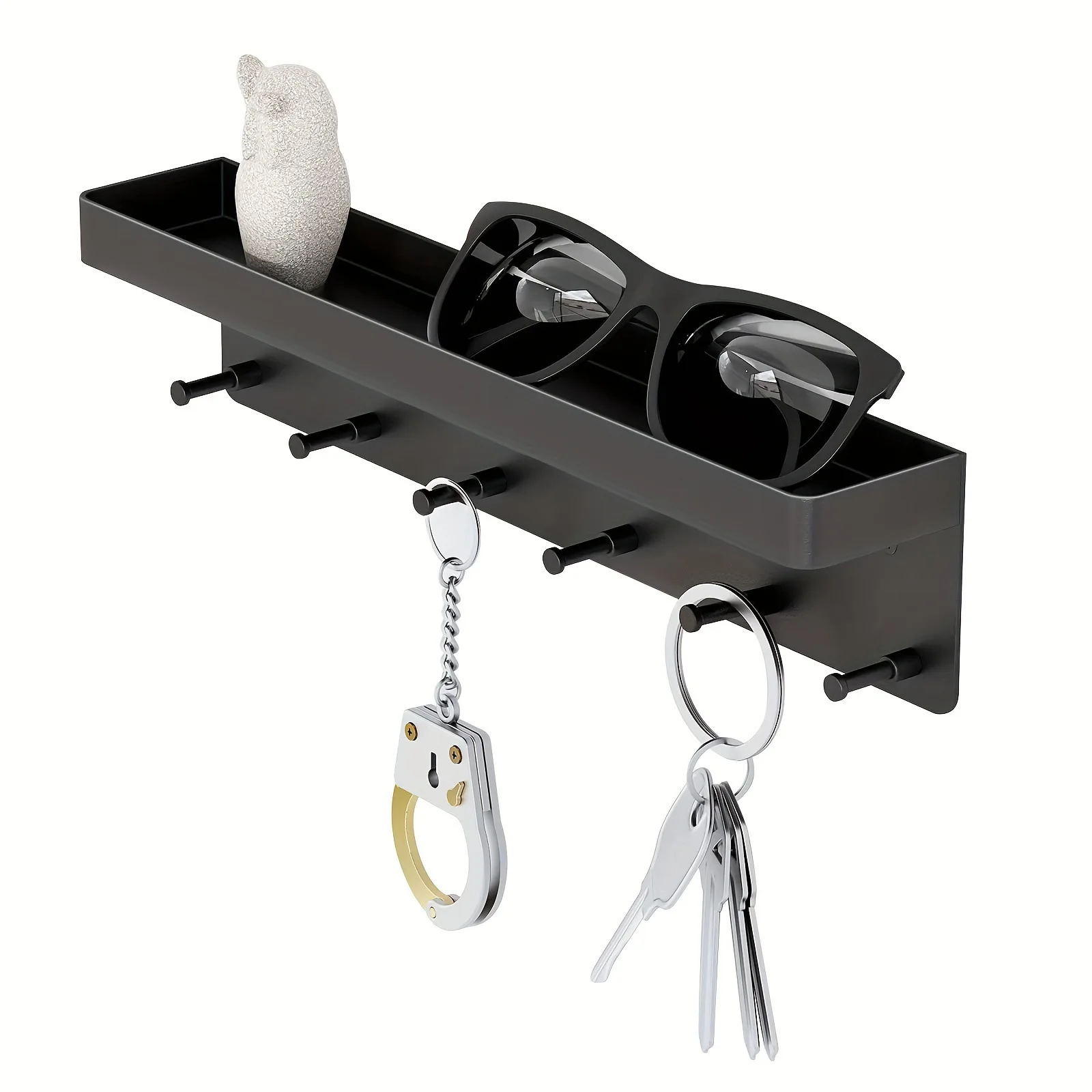 Porta Llaves Adhesivo para Pared - Organizador de Llaves sin Taladro con Ganchos para Llaves, Almacenamiento que Ahorra Espacio para Cocina y Entrada