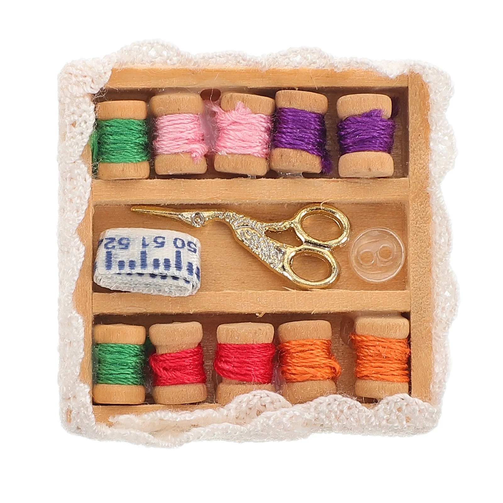 

Dollhouse Accessories Miniature Sewing Room Kit Realistic Reproduction Detailed Craftsmanship Tiny House Decorations Mini