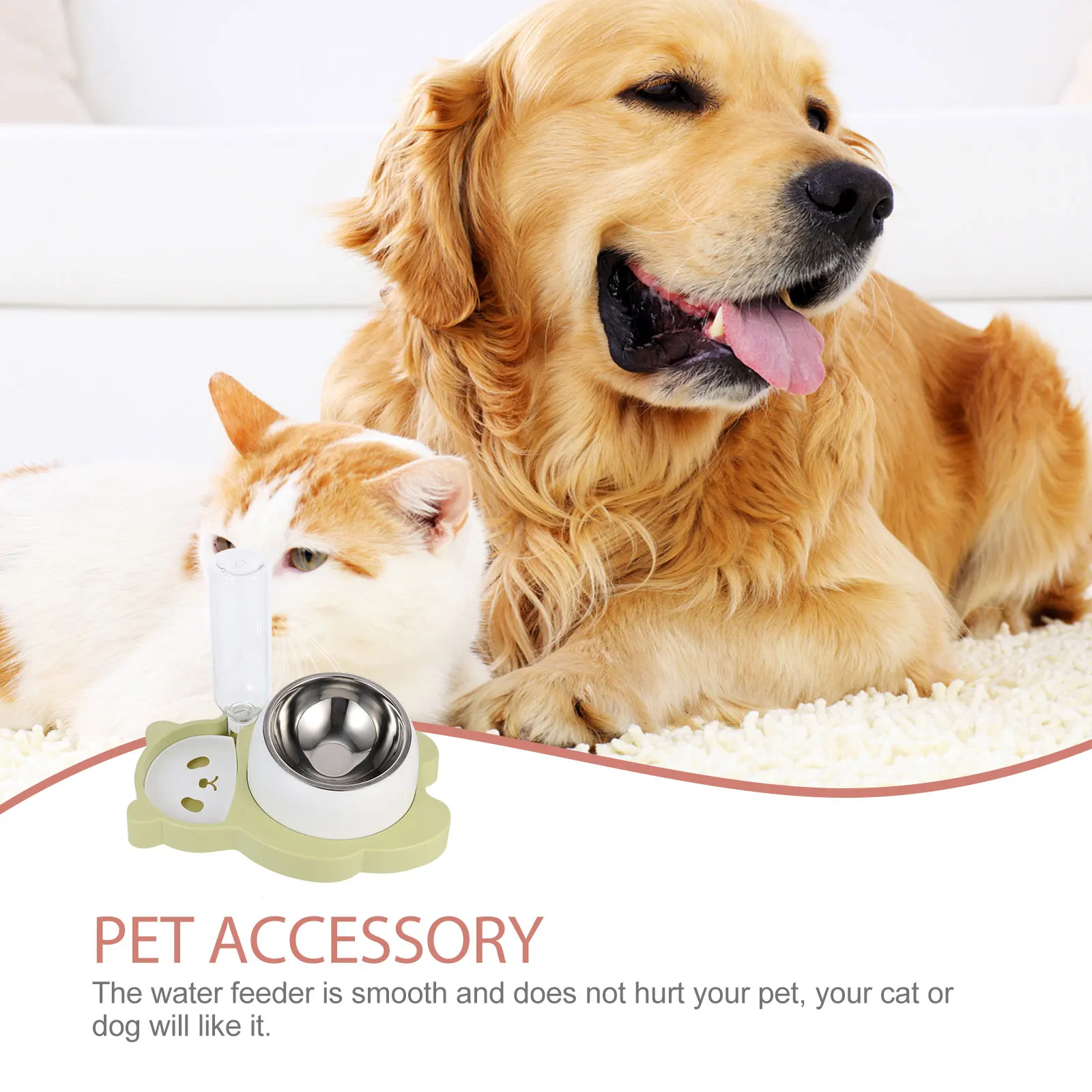 

Pet Automatic Water Feeder Multi-Function Cat Food Bowl Neck Protection Easy Clean Minimalist Panda Design Spill Proof Durable