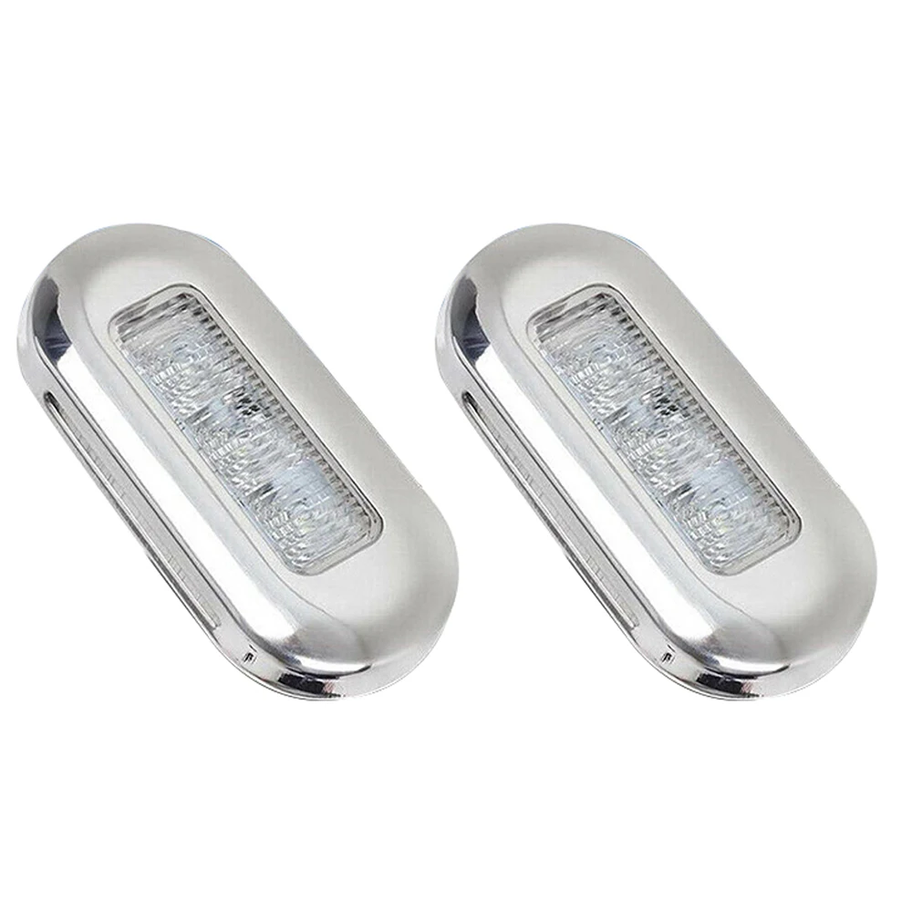 2pcs 12V 3 Led Marine LED Stern Lights Waterproof Boat Marine Yacht Underwater White Light