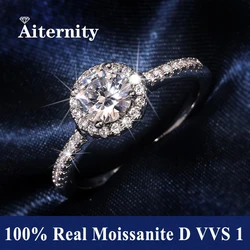 Luxury Women's S925 Silver Rings Fashion Adjustable Size 0.5ct(5mm) GRA Moissanite Ring For Women Jewelry Gift With Boxed