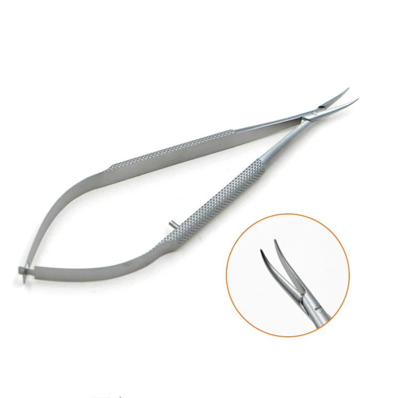 Aço inoxidável Double Eyelid Microscope Needle Holder, Agulha de óculos, Cotovelo reto, Ferramenta plástica cosmética