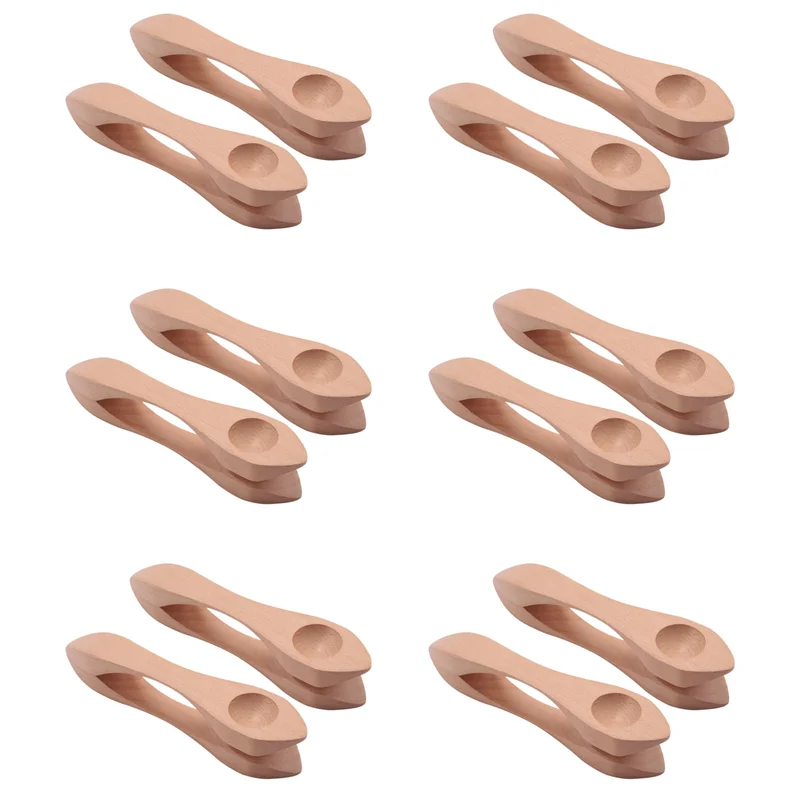 

ABUE-12Pcs Wooden Musical Spoons Folk Percussion Instrument Natural Wood Musical Spoons Traditional Percussion Spoons Musical