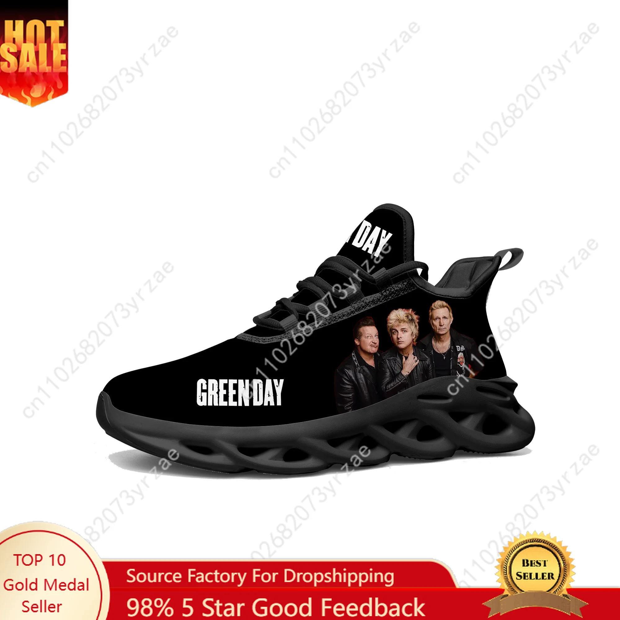 

Green Day Lace Mesh Shoes Flat Sneaker Men Women Sports Shoe High Quality Personalized Fashion Sports Sneakers Customized Footwe