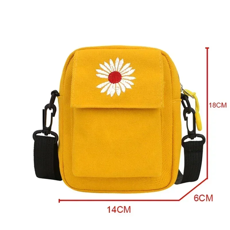 BLB02  Women's Single Shoulder Bag Fashion Solid Color Casual Handbag Outdoor Daisy Canvas Handbag