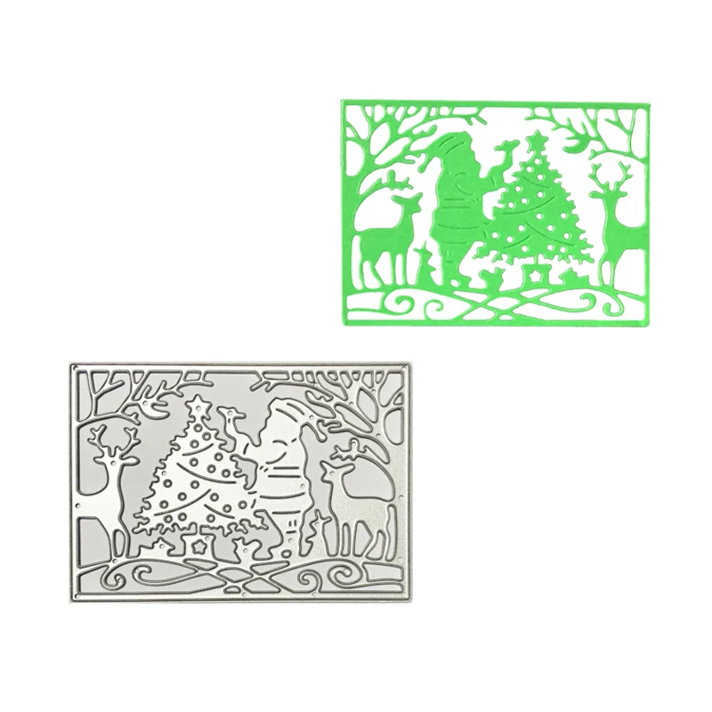 

Santa In The Woods Metal Cutting Dies for DIY Scrapbooking and Card Making Decor Embossing Craft Die Cut