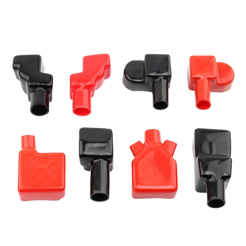 2Pcs PVC Insulated Cap Battery Terminal Covers Positive Negative Top Post Cap Protection Universal For Car Motorcycle Truck Part