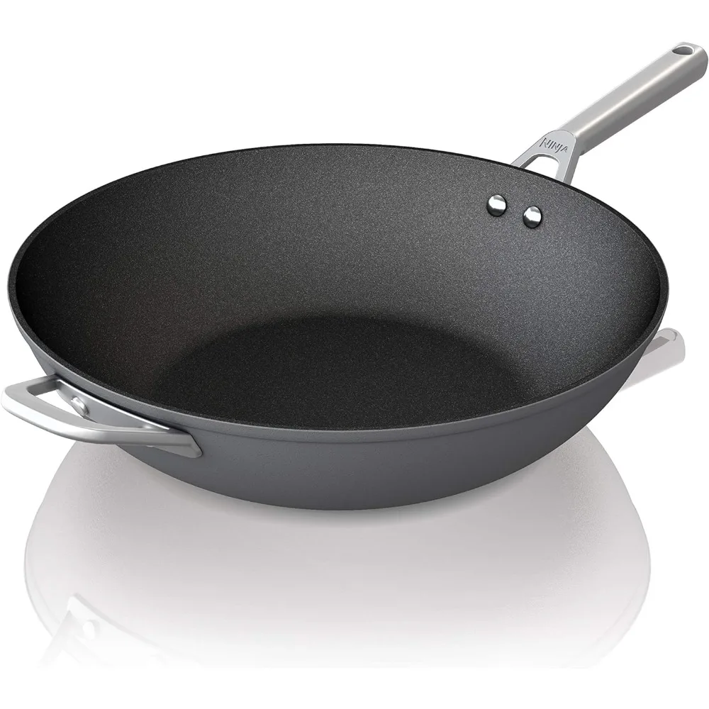 

C30928 Foodi NeverStick Premium 11-Inch Wok, Hard-Anodized, Nonstick, Durable & Oven Safe to 500°F, Slate Grey