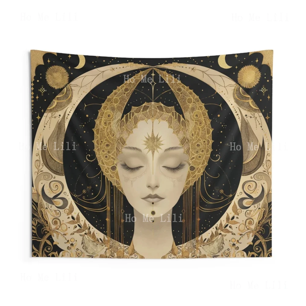 

Celestial Moon Goddess Tapestry Divine For Cosmic Decor Moon Stars Spiritual Design Selene Goddess Spiritual