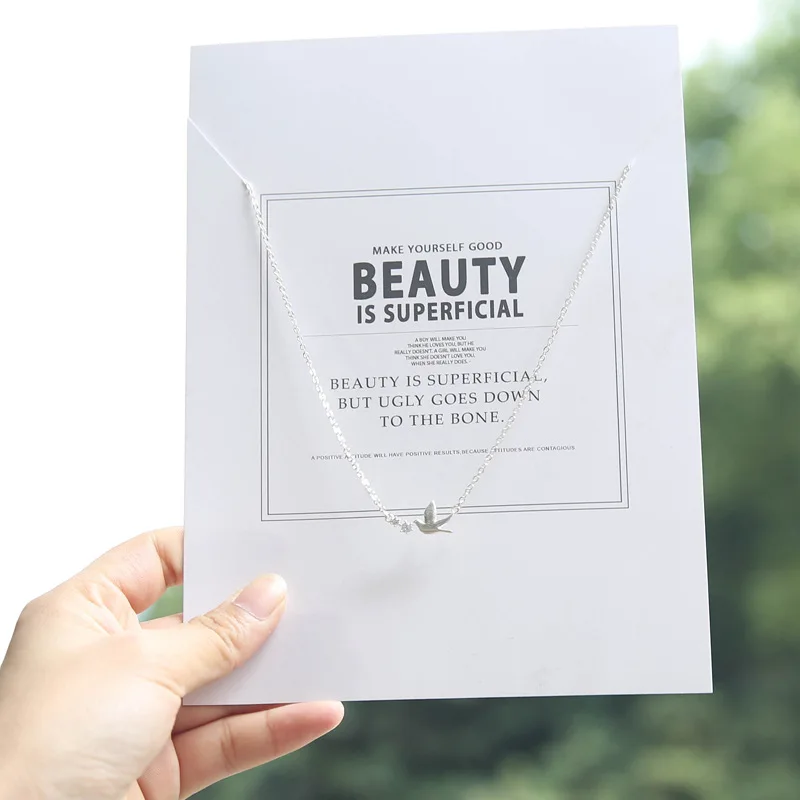 925 Sterling Silver Bird Zircon & Pendants For Women Fashion Lady Festival Gift Sterling-silver-jewelry