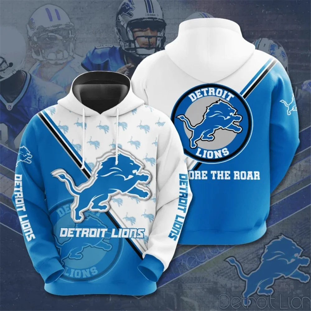 New Detroit American football Hoodie Warm Popular Hoodie Casual Long Sleeve Pullover Hoodie Lions 3D Hoodie Style