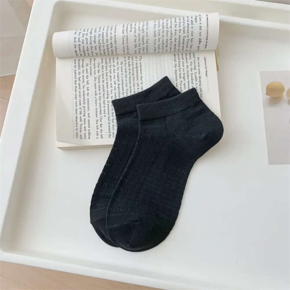6 أزواج لطيف بسيط شبكة ثقب الجوارب الحلو Ins نمط الصلبة جوارب أنبوبية تنفس الجوارب النسائية الجوارب النساء فتاة #3